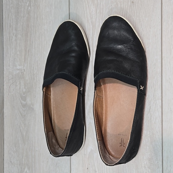 Frye Womem Melanie Black Leather Slip-On Shoes Flats Sz 7.5M - Picture 2 of 12
